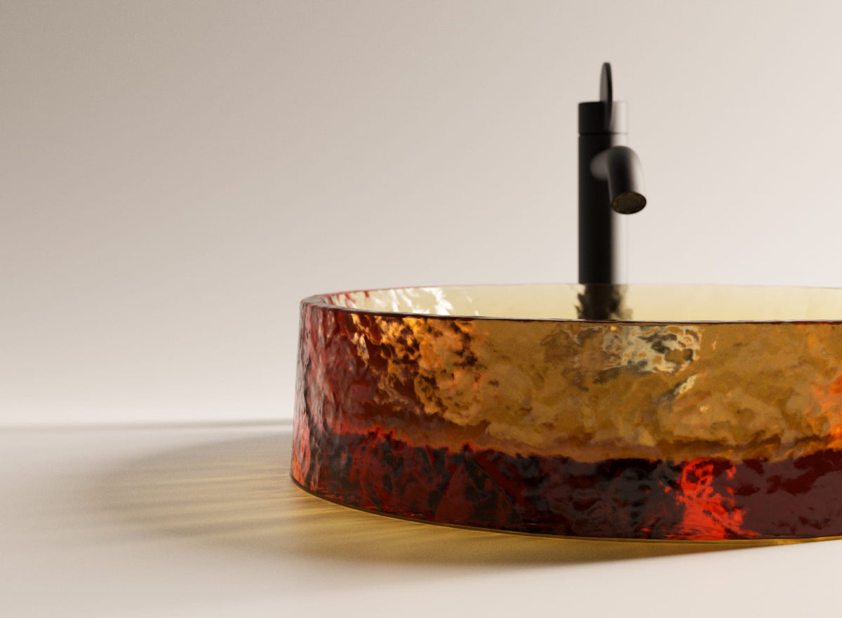 Massicci – lavabo da appoggio – ambientata