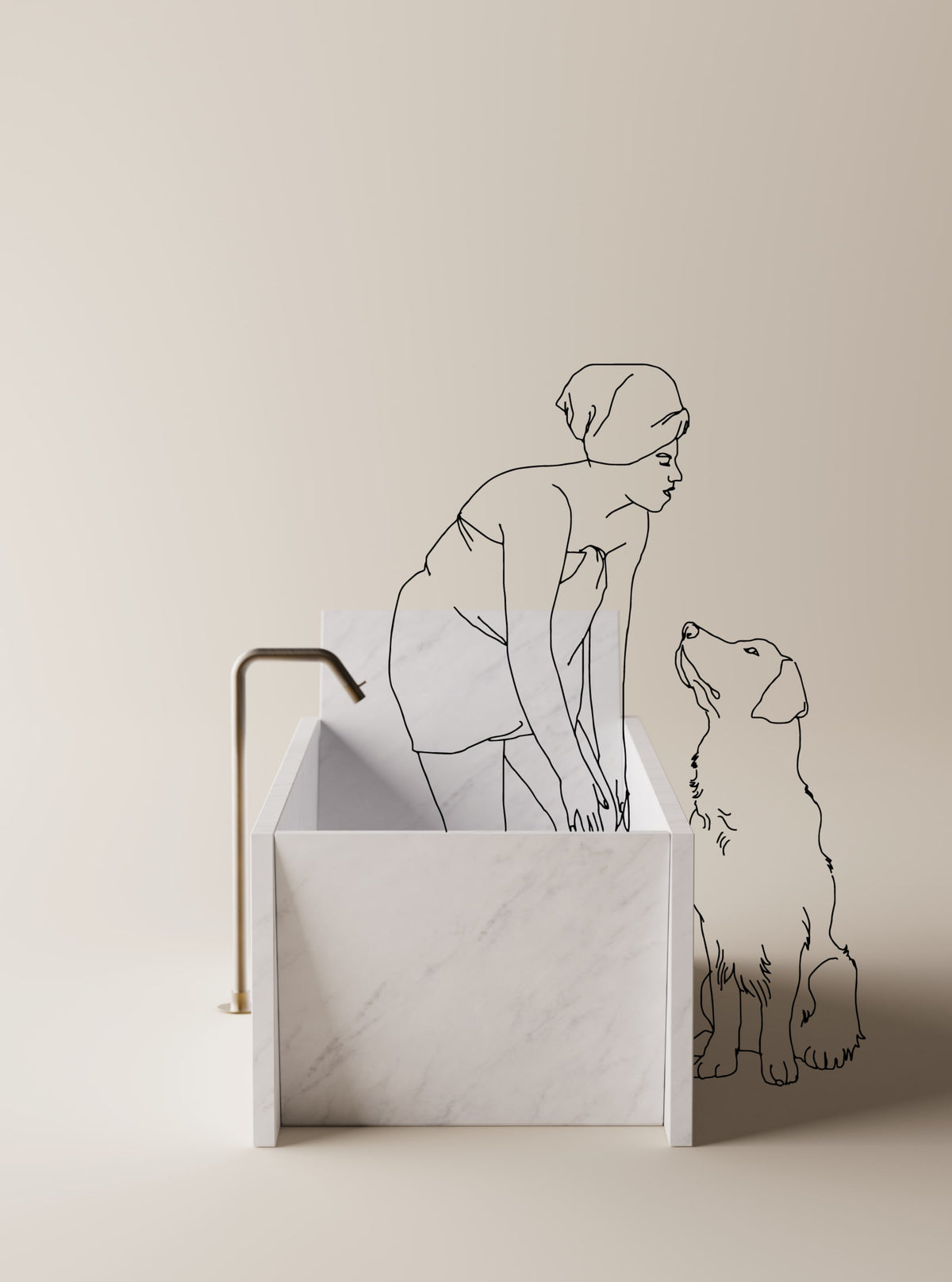 Face à face – lavabo da appoggio – ambientata