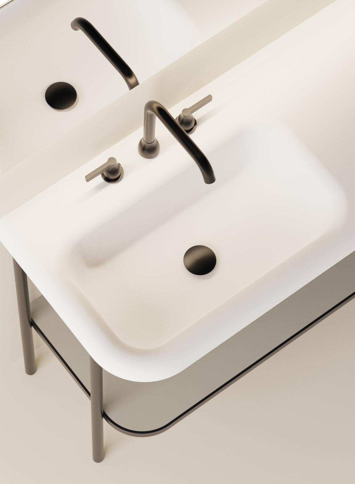 Ottocento con struttura – lavabo a parete - Sag 80 - Agape - Lavabo