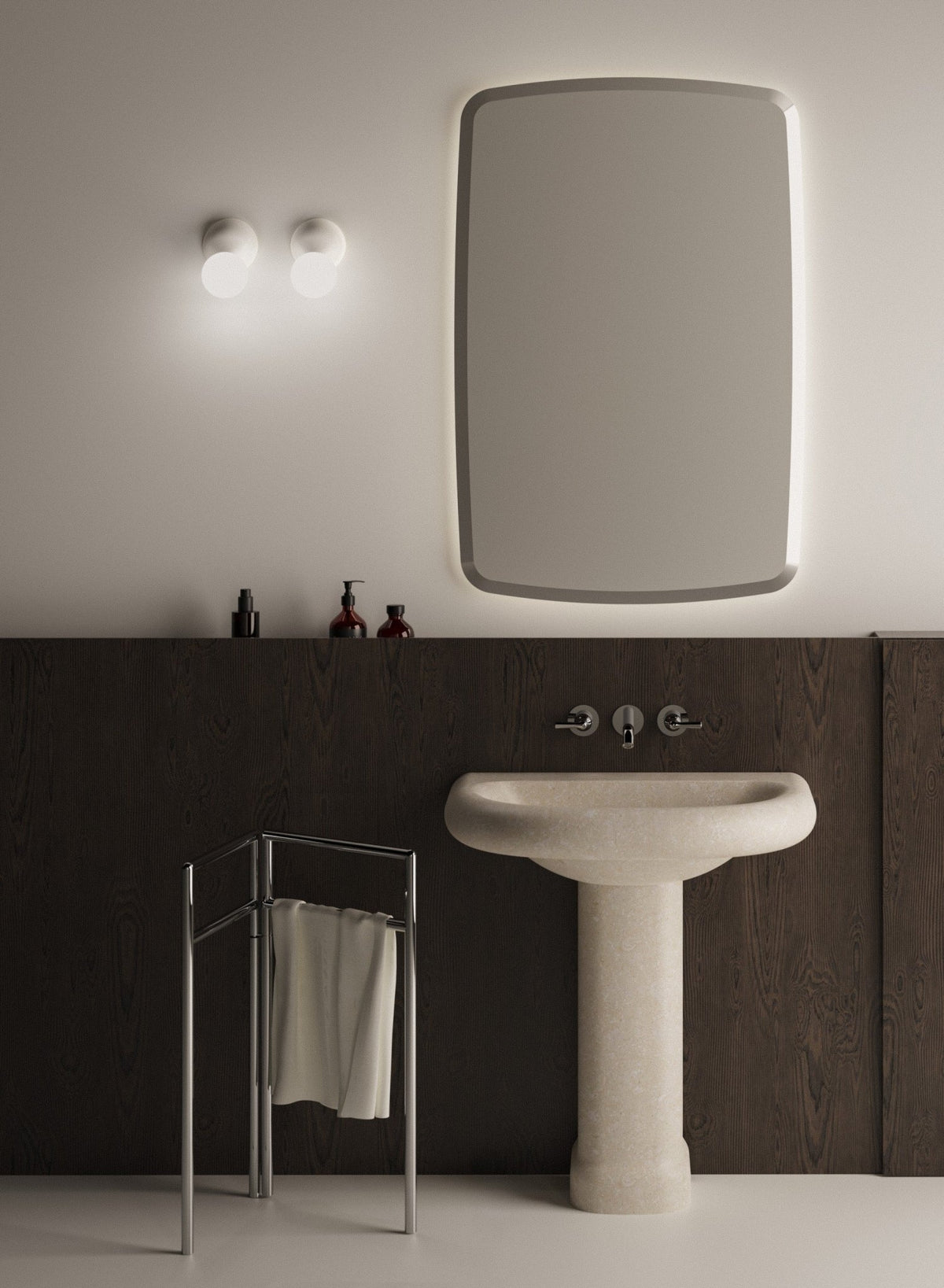 Seppia seppia – specchio con luce - Sag 80 - Agape - Specchio