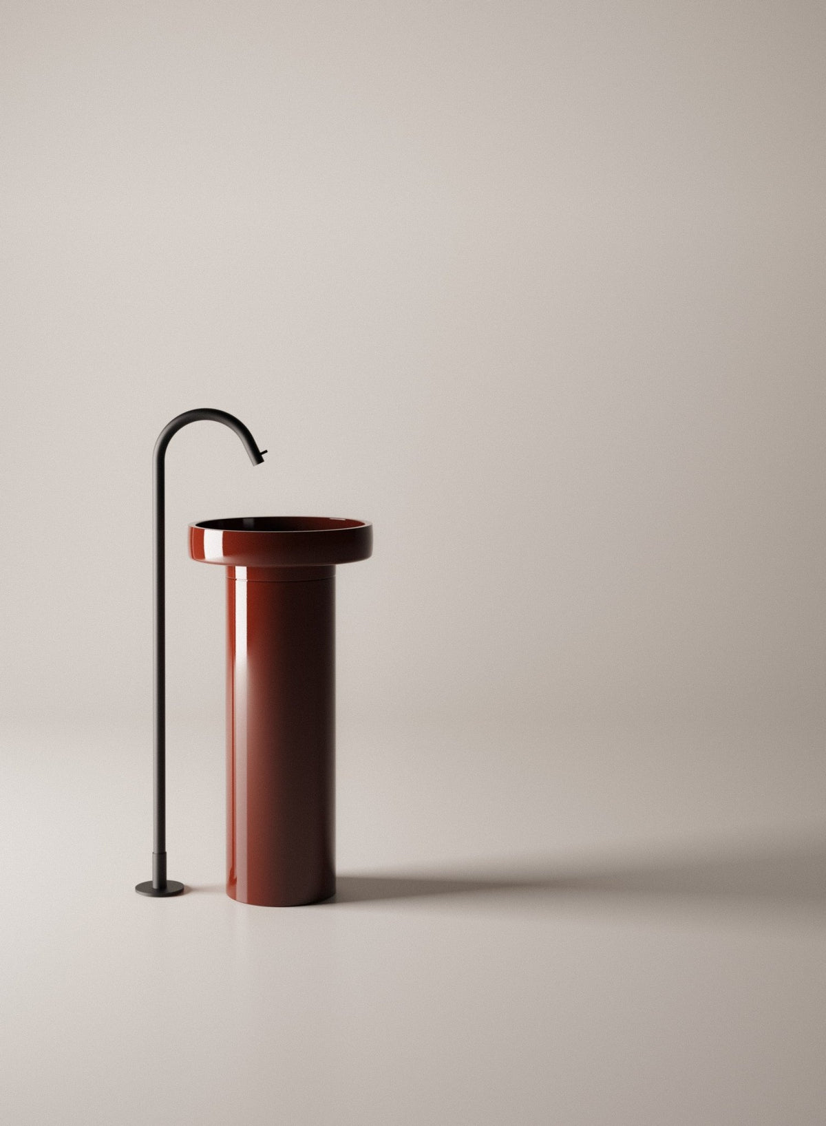 Cenote in solid surface – lavabo a colonna - Sag 80 - Agape - Lavabo