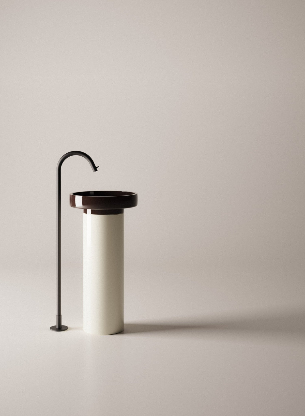 Cenote in solid surface – lavabo a colonna - Sag 80 - Agape - Lavabo
