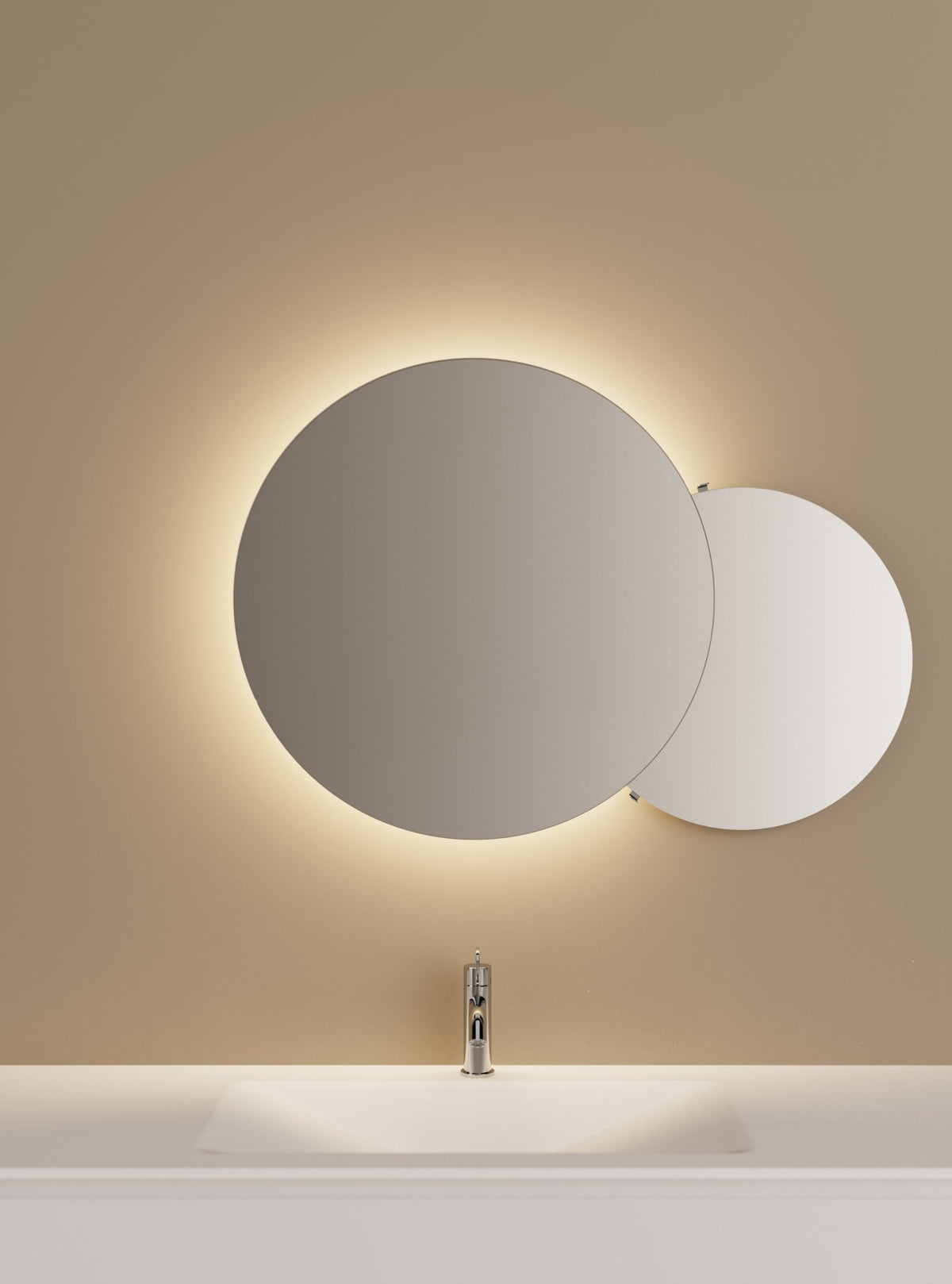 Eclissi – specchio con luce - Sag 80 - Agape - Specchio