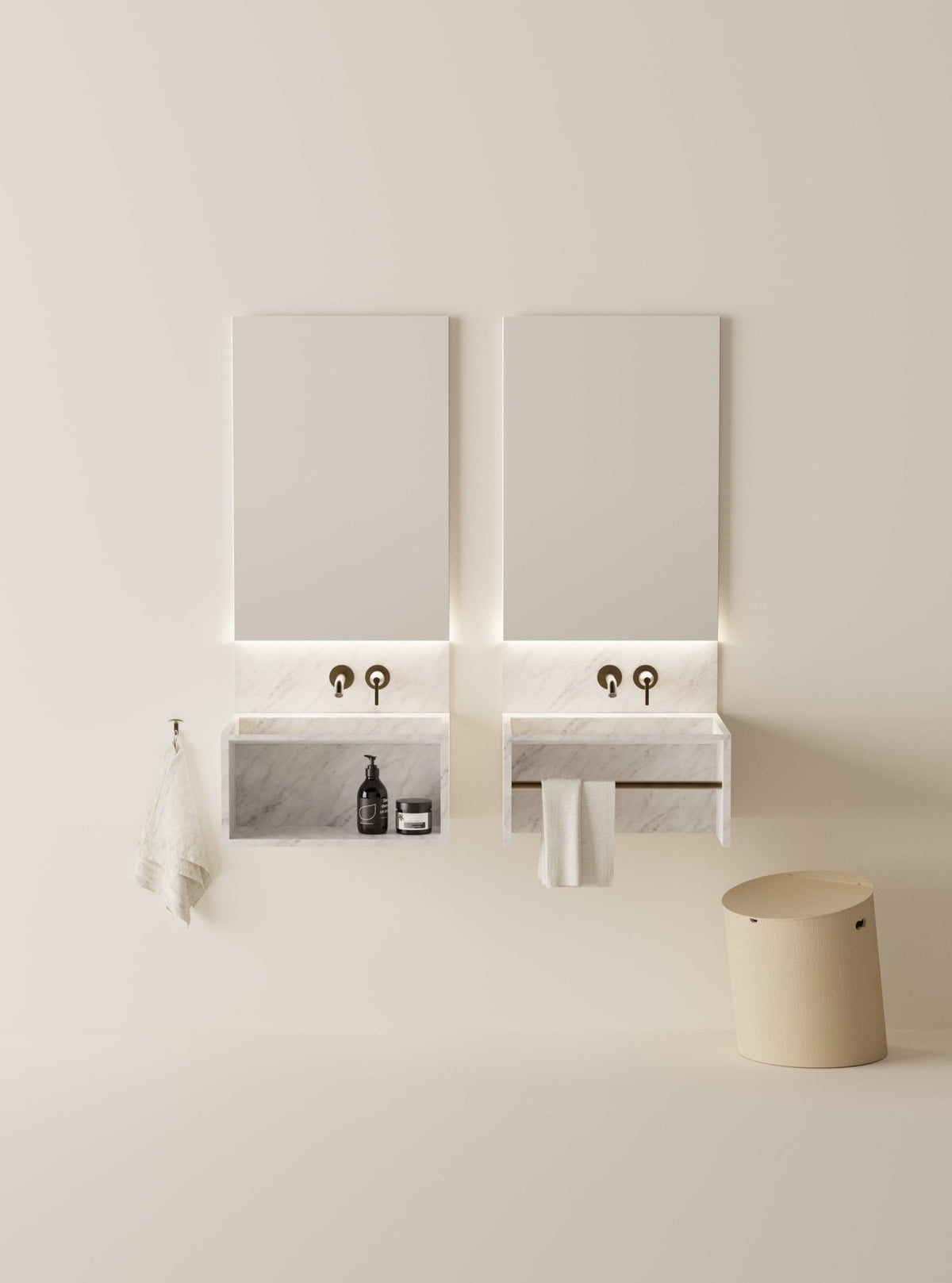 Face à face – lavabo a parete - Sag 80 - Agape - Lavabo