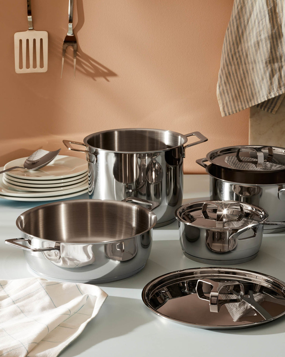 Pots&Pans – set di pentole 9 pezzi - Sag 80 - Alessi - Complemento