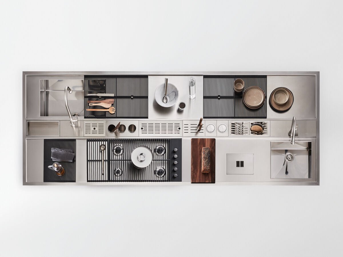 Piano di lavoro con canale attrezzato per cucina - Sag 80 - Arclinea - Cucina