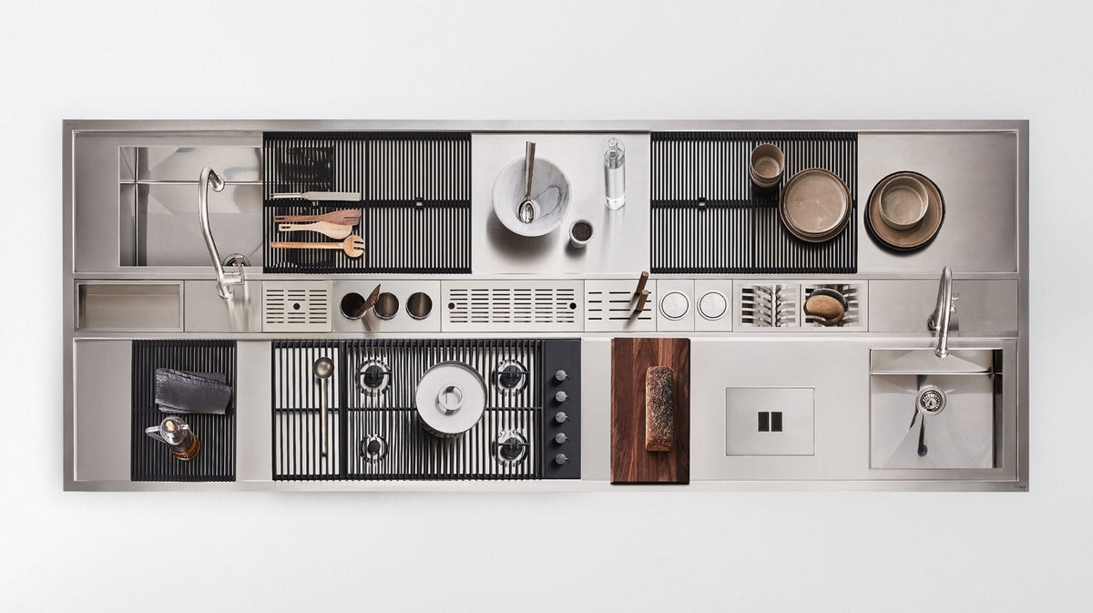 Piano di lavoro con canale attrezzato per cucina - Sag 80 - Arclinea - Cucina