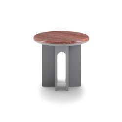 Arcolor Tavolino 30 - Versione con base laccata grigio RAL 7036 e top in marmo Carrara - Sag 80 - Arflex -
