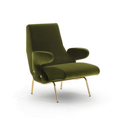 Delfino Armchair - Version with galvanic gold lacquered base CAPSULE COLLECTION