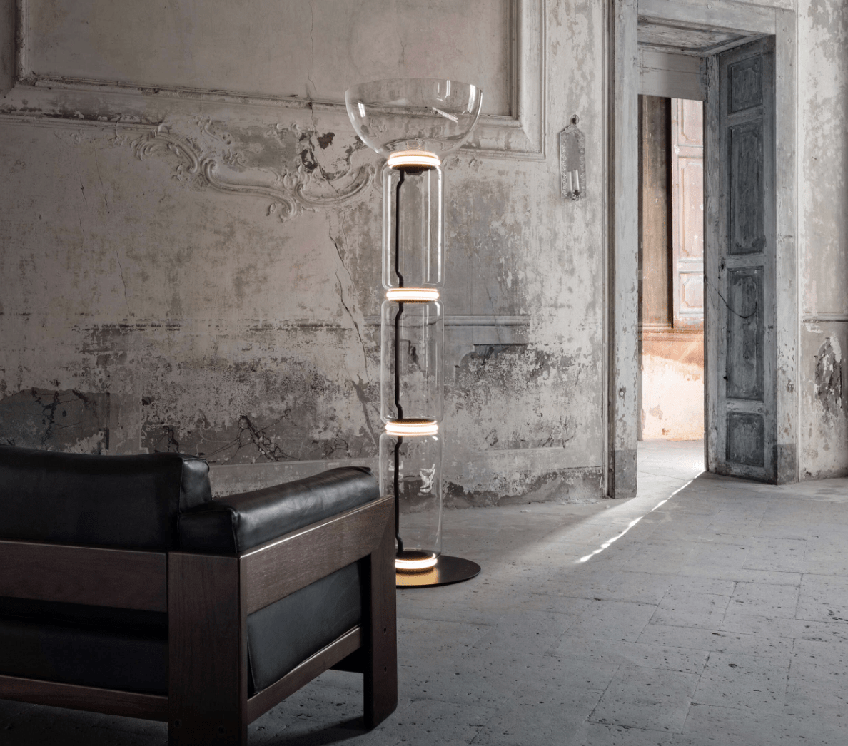 Lampada Noctambule Floor 3 High Cylinder Bowl Big Base - Sag 80 - Flos - Lampada