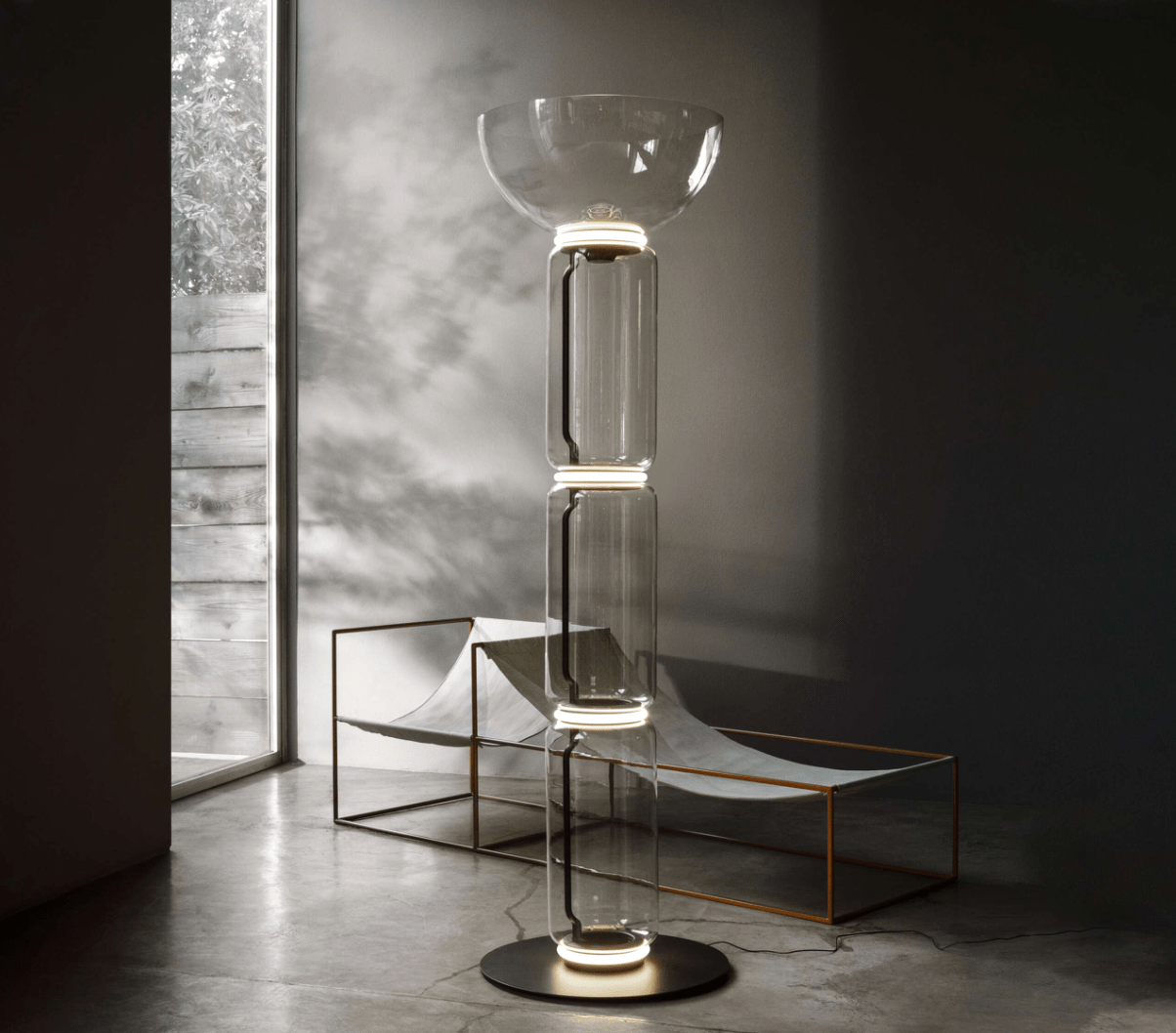 Lampada Noctambule Floor 3 High Cylinder Bowl Big Base - Sag 80 - Flos - Lampada