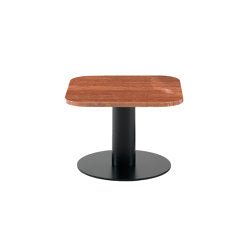 Goya Tavolino D. 50 H. 40 cm - Versione rotonda con top in Travertino romano - Sag 80 - Arflex -