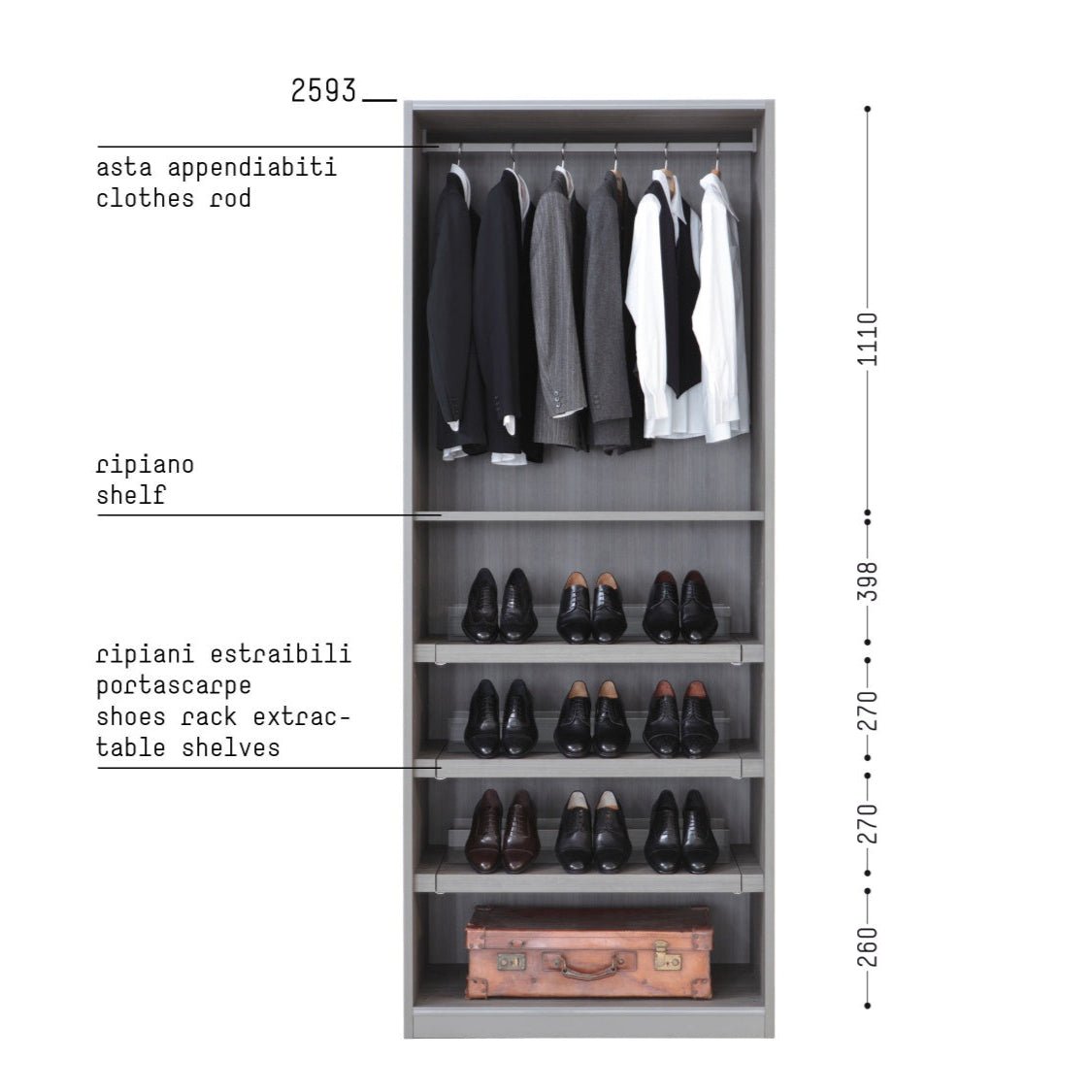 Armadio Organizzare l'interno - Sag 80 - Porro - Contenitore