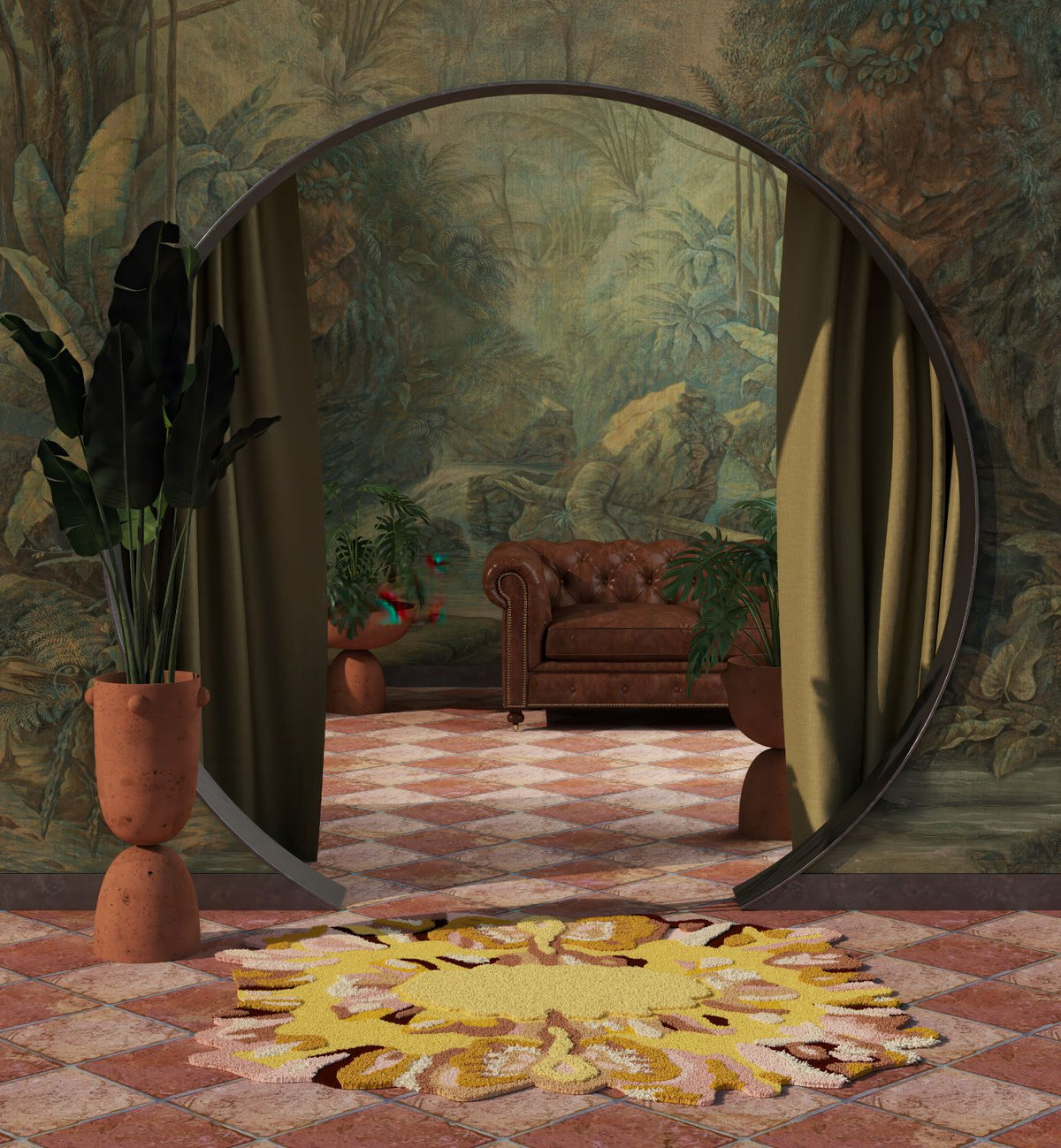 Flower Grotesque – tappeto – ambientata