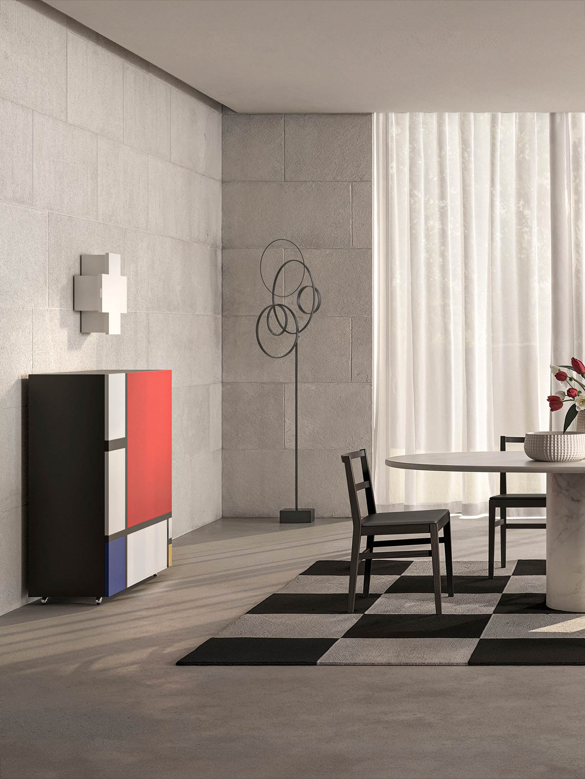 Homage to Mondrian – mobile contenitore – ambientata
