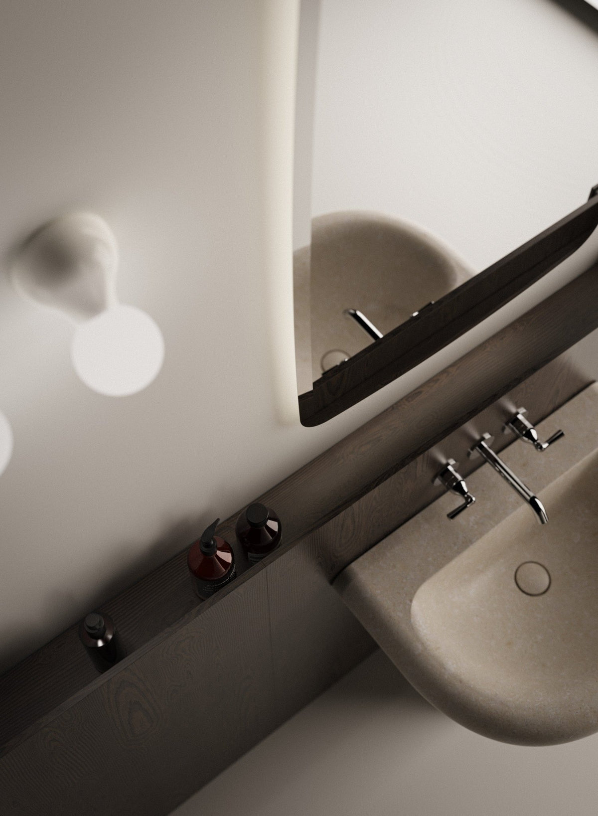 Seppia seppia – specchio con luce - Sag 80 - Agape - Specchio
