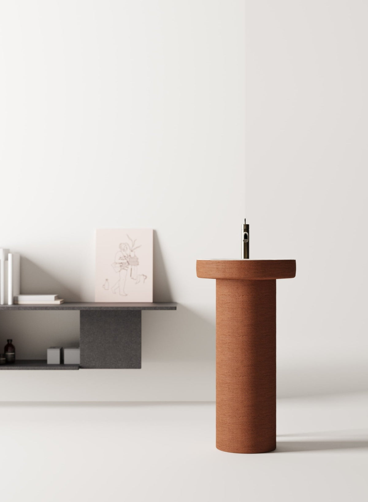 Cenote – lavabo a colonna - Sag 80 - Agape - Lavabo