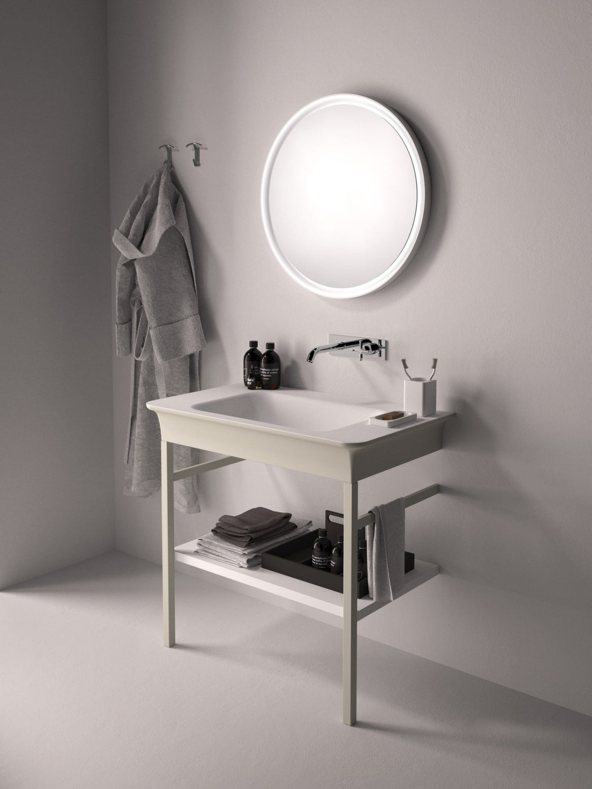 Novecento XL con struttura – lavabo a parete - Sag 80 - Agape - Lavabo