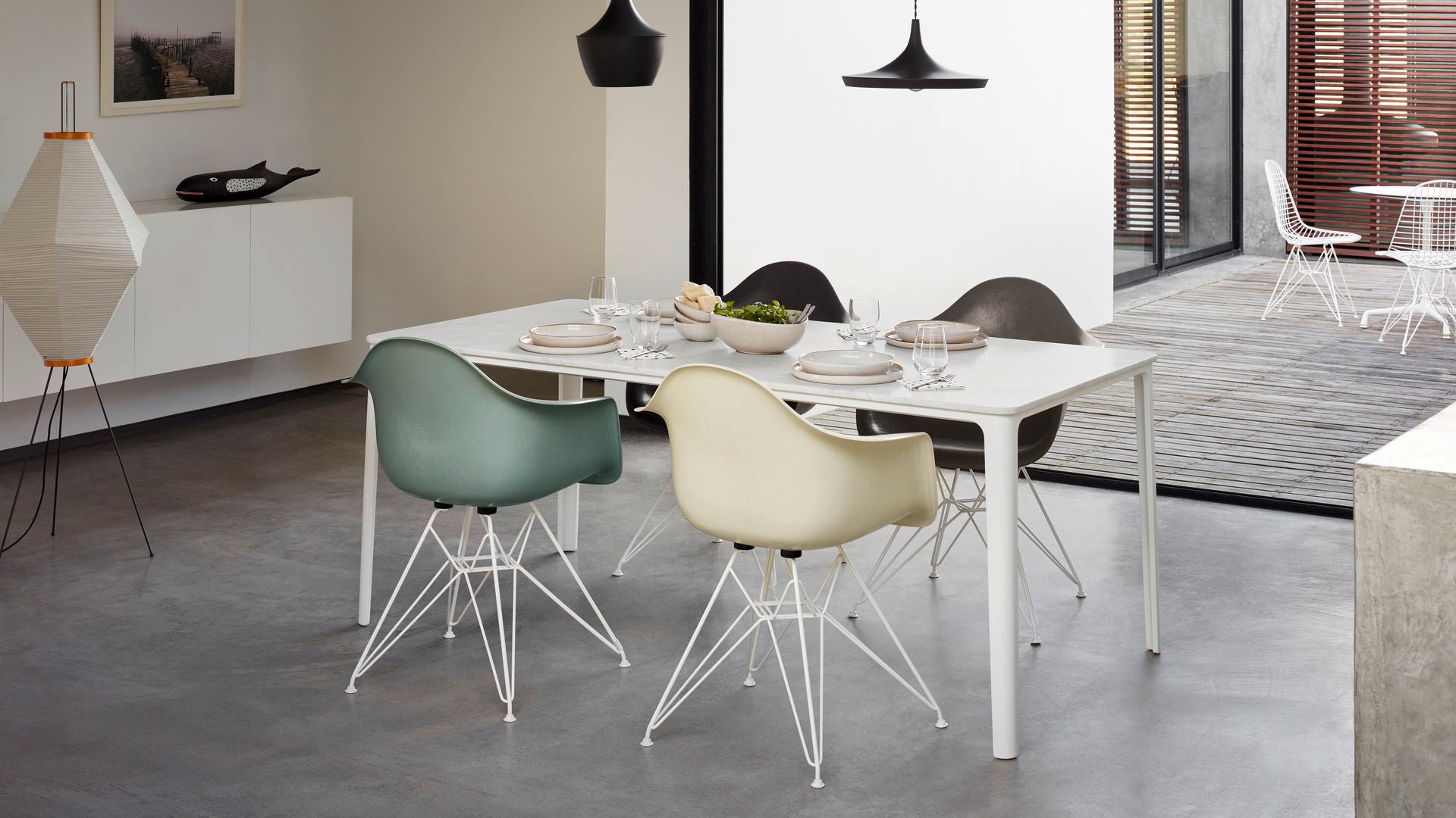 Eames Fiberglass Armchair DAR - Sag 80 - Vitra - Sedia