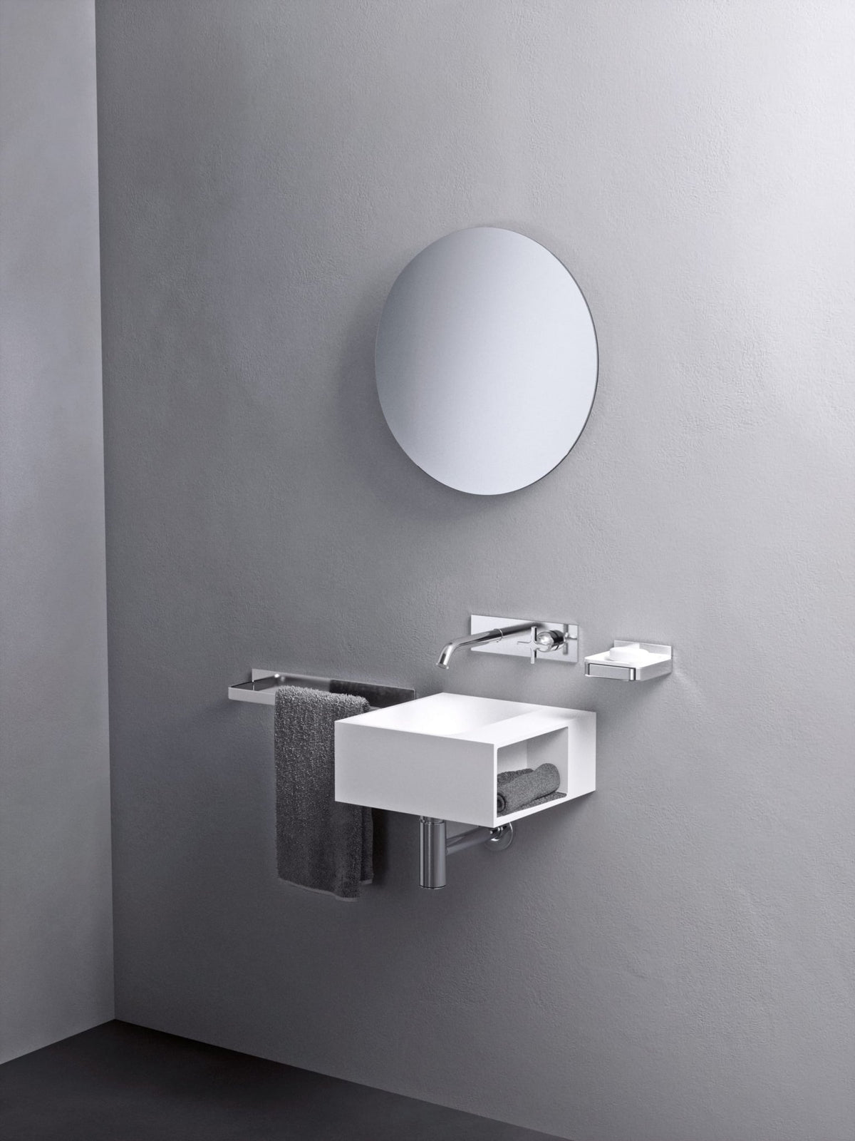 Handwash con vano porta oggetti – lavabo a parete - Sag 80 - Agape - Lavabo