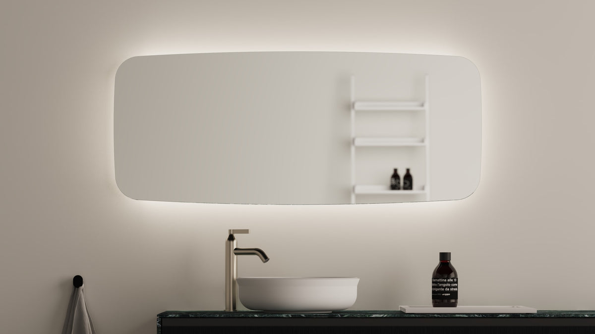 Seppia seppia – specchio con luce - Sag 80 - Agape - Specchio