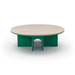 Arcolor Coffee Table 30 - Version with base lacquered in grey RAL 7036 and top in Carrara marble