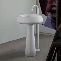 Bjhon 2 freestanding washbasin in black marquina marble