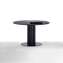 Goya Tavolino D. 90 - Versione rotonda con top in Travertino rosso - Sag 80 - Arflex -