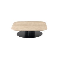 Goya Tavolino D. 50 H. 40 cm - Versione rotonda con top in Travertino romano - Sag 80 - Arflex -