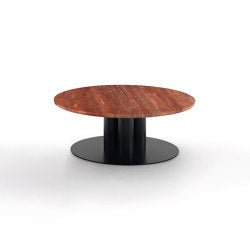Goya Tavolino D. 90 - Versione rotonda con top in Travertino rosso - Sag 80 - Arflex -