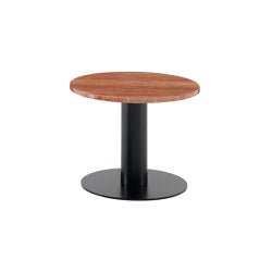 Goya Tavolino D. 90 - Versione rotonda con top in Travertino rosso - Sag 80 - Arflex -
