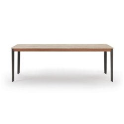 Hug Tavolo - Versione con top in marmo Carrara e profili noce Canaletto - Sag 80 - Arflex - 