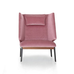 Hug Armchair - High back version with Canaletto walnut profiles