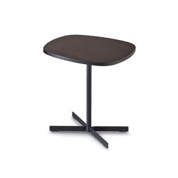 Island Tavolino 56x56 - Versione con base laccata oro e top in MDF laccato nero lucido - Sag 80 - Arflex -