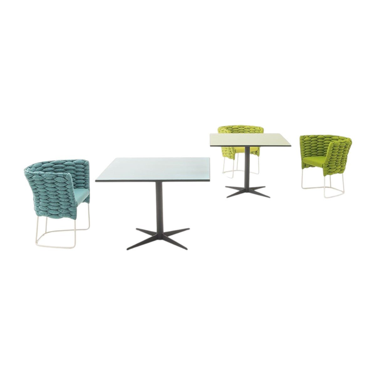 Café, table top by Nicolò Morales. Left: Luce LVS659. Right: Luce LVS653. Structures ME451