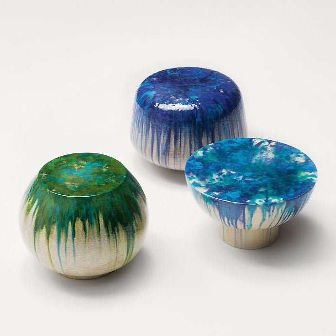 Calatini, ceramic structure and colours by Nicolò Morales. Left: CE663. Middle: CE673. Right: CE662