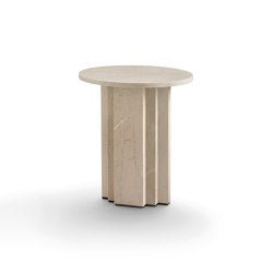 Scalea Tavolino 45 - Versione in marmo Crema Marfil