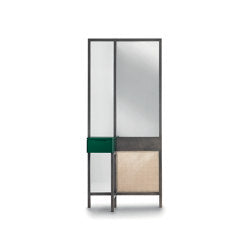 Threshold Mobile Mirror - High Version with Green Lacquered Drawer