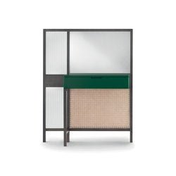 Threshold Mobile Mirror - High Version with Green Lacquered Drawer